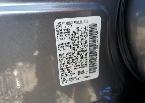 2015 Infiniti Qx70 z USA, uszkodzony, nr VIN JN8CS1MW4FM482215